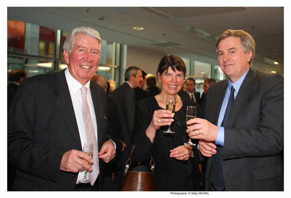 11. Jean-Marie Barbereau, son épouse Dominique et Rémy Weber, président de la Lyonnaise de banque 