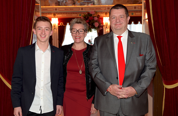 3. Christophe Marguin, président des Toques Blanches Lyonnaises, son épouse Nicole et leur fils Gaspard